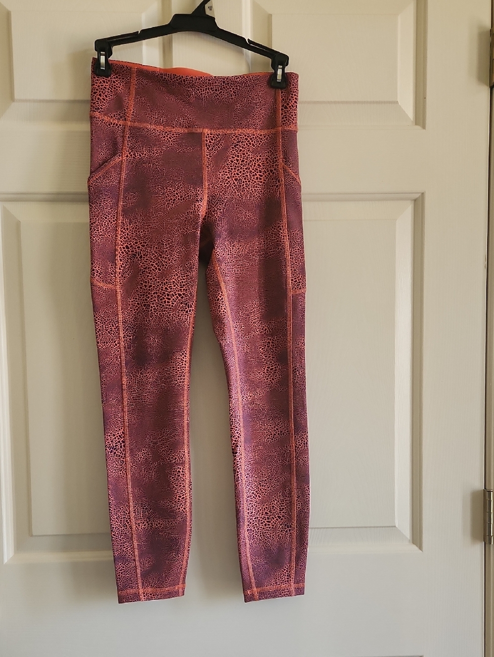 Lululemon Athletica Crackle Glaze Orange Leggings